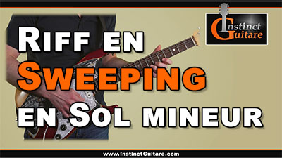 Riff en sweeping en Sol mineur