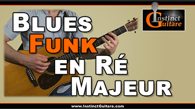 Blues funk en Ré majeur à la guitare