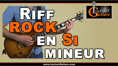 Riff rock en Si mineur à la guitare