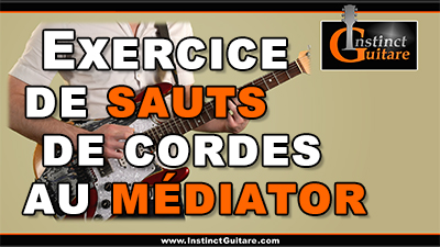 Exercice de sauts de cordes au médiator