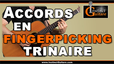 Accords en fingerpicking trinaire à la guitare